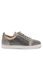 Matchesfashion.com Christian Louboutin - Louis Junior Strass Suede Trainers - Mens - Grey