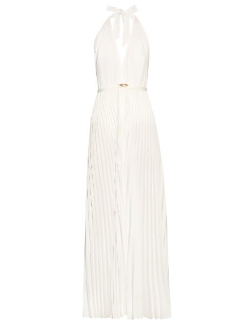 Adriana Degreas Lips Halterneck Pleated Jumpsuit