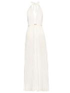 Adriana Degreas Lips Halterneck Pleated Jumpsuit