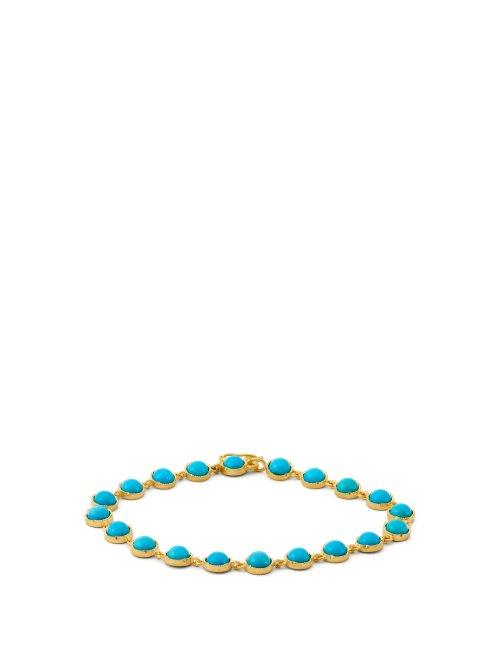 Matchesfashion.com Irene Neuwirth - 18kt Gold & Turquoise Bracelet - Womens - Blue