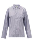Ladies Lingerie Tekla - Striped Organic-cotton Pyjama Shirt - Womens - Brown Stripe
