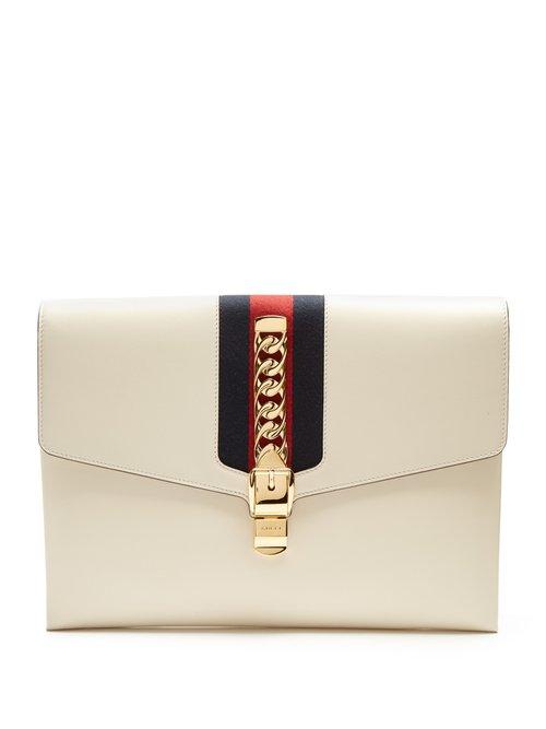 Matchesfashion.com Gucci - Sylvie Leather Shoulder Clutch - Womens - White
