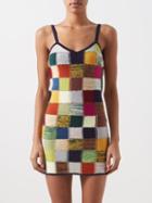Acne Studios - Deria Patchwork Wool-blend Mini Dress - Womens - Multi
