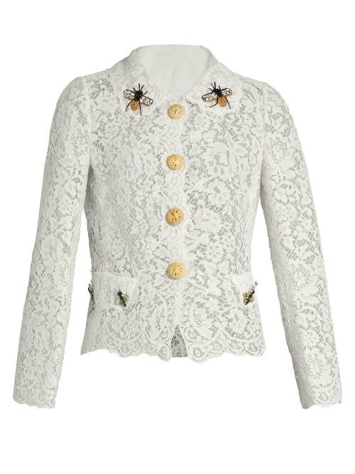 Dolce & Gabbana Cordonetto-lace Embellished Lace Jacket