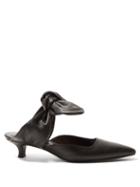 Matchesfashion.com The Row - Coco Leather Kitten Heel Mules - Womens - Black