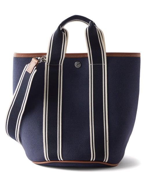Rue De Verneuil - Cruise Cotton-canvas Tote Bag - Womens - Navy Multi