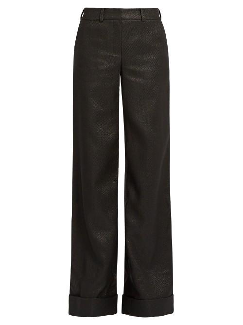 Dodo Bar Or Zoe Mid-rise Wide-leg Jacquard Trousers