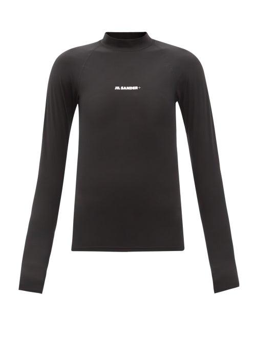 Jil Sander - Logo-print Rash Guard Swim Top - Womens - Black