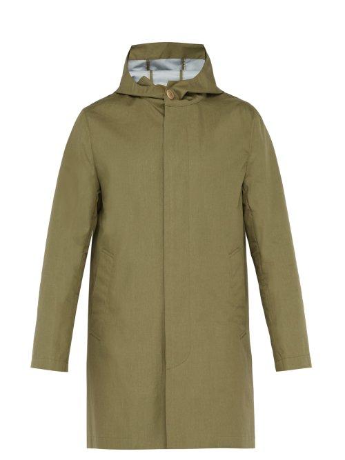 Matchesfashion.com Mackintosh - Loro Piana Hooded Bonded Cotton Overcoat - Mens - Khaki