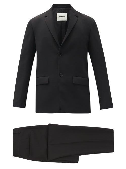 Matchesfashion.com Jil Sander - Single-breasted Wool-twill Suit - Mens - Black