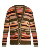 Missoni V-neck Striped Honeycomb-knit Cotton Cardigan