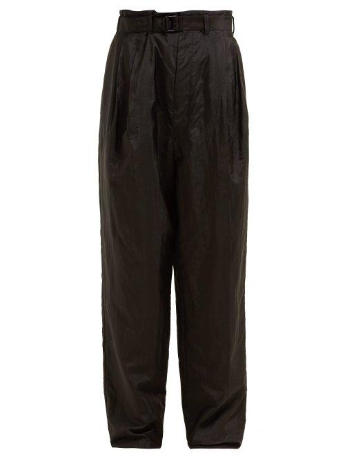 Matchesfashion.com Lemaire - Wide Leg Belted Trousers - Womens - Black