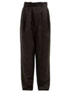 Matchesfashion.com Lemaire - Wide Leg Belted Trousers - Womens - Black