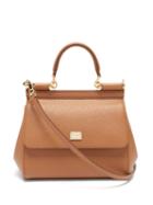 Matchesfashion.com Dolce & Gabbana - Sicily Small Pebbled-leather Bag - Womens - Tan