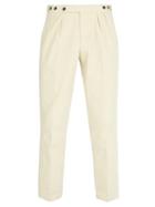 Matchesfashion.com Massimo Alba - Pleated Cotton Trousers - Mens - Beige
