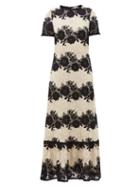 Matchesfashion.com Redvalentino - Bi-colour Floral-macram Dress - Womens - Black White