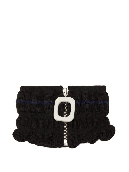 Matchesfashion.com Jw Anderson - Zipped Wool Blend Snood - Womens - Black