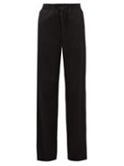 Matchesfashion.com Maison Margiela - Drawstring Waist Virgin Wool Blend Trousers - Womens - Black