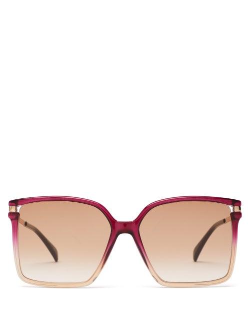 Matchesfashion.com Givenchy - Oversized Square Frame Acetate Sunglasses - Womens - Pink Multi
