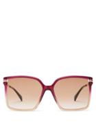 Matchesfashion.com Givenchy - Oversized Square Frame Acetate Sunglasses - Womens - Pink Multi