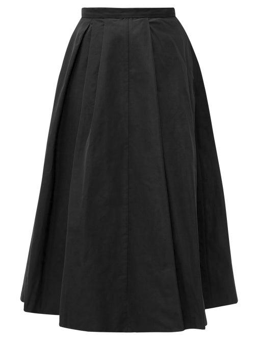 Matchesfashion.com Rochas - Polium Full Technical Taffeta Midi Skirt - Womens - Black