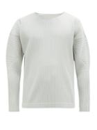 Matchesfashion.com Homme Plisse Issey Miyake - Panelled Long Sleeved Pliss T Shirt - Mens - Grey