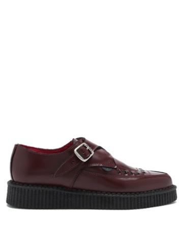 Matchesfashion.com Molly Goddard - X Underground Rico Leather Monk Shoes - Womens - Burgundy