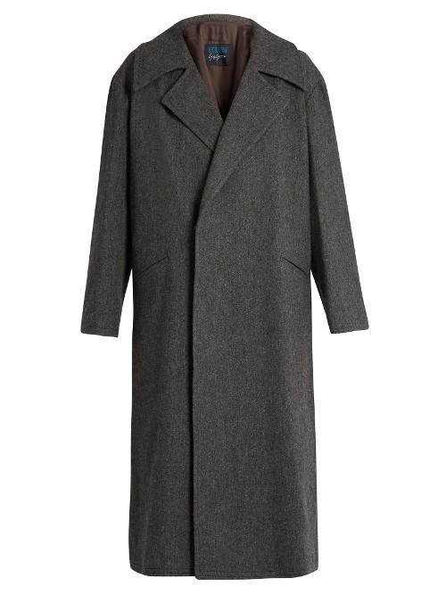 Yohji Yamamoto Regulation Loose-fit Wool-flannel Coat