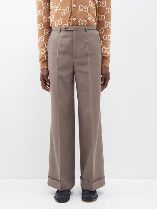Gucci - Wool Tailored Trousers - Mens - Light Brown