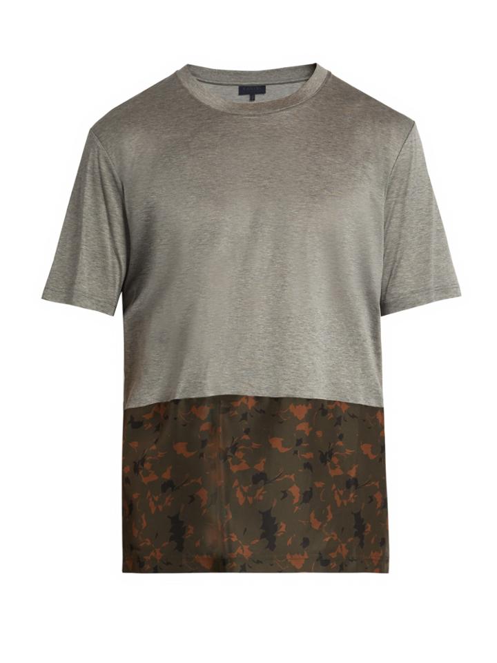 Lanvin Contrast-panel Crew-neck Cotton T-shirt