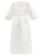 Cecilie Bahnsen - Hella Puff-sleeve Cotton-blend Fil-coup Dress - Womens - White