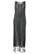 Matchesfashion.com Jil Sander - Pompom-hem Crochet-cotton Dress - Womens - Black