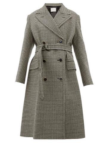 Matchesfashion.com Hillier Bartley - Double Breasted Houndstooth Wool Coat - Womens - Black Multi