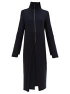 Matchesfashion.com Jil Sander - High Neck Wool Blend Midi Dress - Womens - Navy