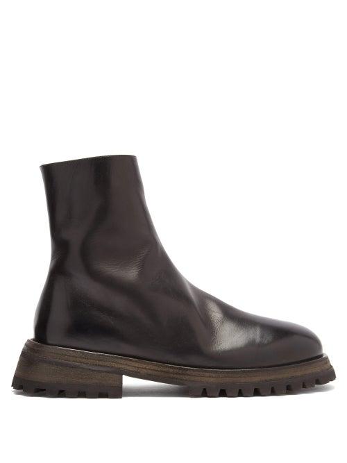 Matchesfashion.com Marsll - Exaggerated-sole Zipped Leather Boots - Mens - Black