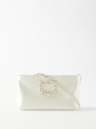 Roger Vivier - Nightlily Mini Crystal-embellished Satin Bag - Womens - White