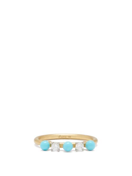 Matchesfashion.com Irene Neuwirth - Diamond, Turquoise & 18kt Gold Ring - Womens - Yellow Gold