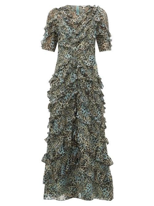 Matchesfashion.com Rebecca Taylor - Leopard Print Silk Blend Dress - Womens - Leopard