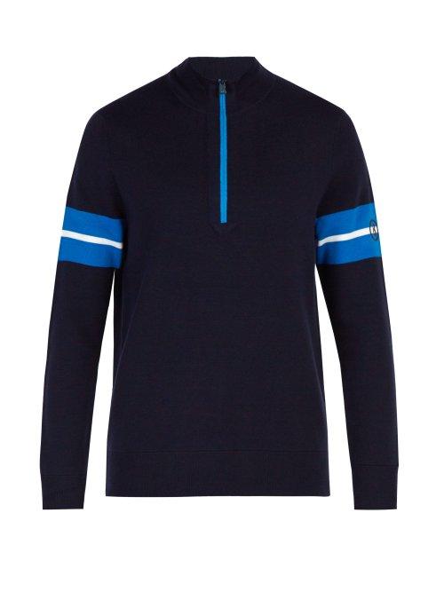 Matchesfashion.com Bogner - Gustaf Half Zip High Neck Sweater - Mens - Navy Multi