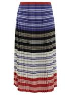 Matchesfashion.com Altuzarra - Halyard Pleated Striped Crepe Midi Skirt - Womens - Red Stripe