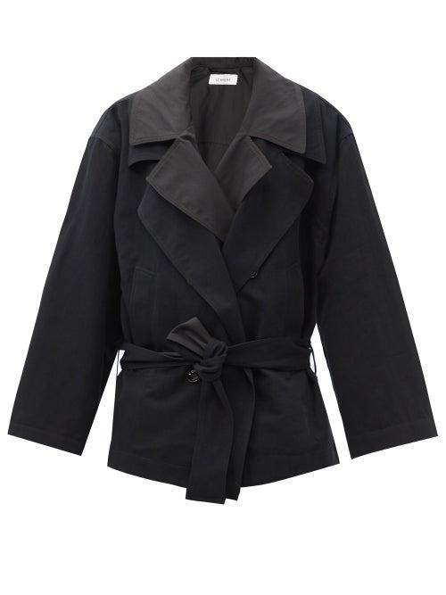 Matchesfashion.com Lemaire - Double-breasted Layered Cotton-blend Jacket - Womens - Black