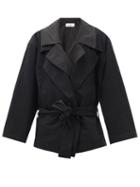 Matchesfashion.com Lemaire - Double-breasted Layered Cotton-blend Jacket - Womens - Black