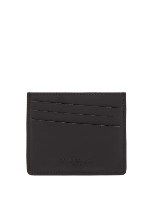 Matchesfashion.com Maison Margiela - Logo Patch Leather Cardholder - Mens - Black