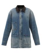 Maison Margiela - Corduroy-collar Oversized Denim Jacket - Womens - Denim