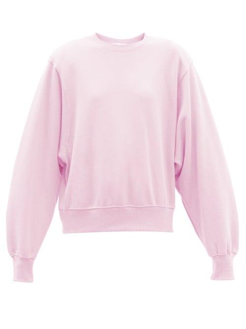 Ladies Rtw The Frankie Shop - Vanessa Padded-shoulder Cotton Sweatshirt - Womens - Pink