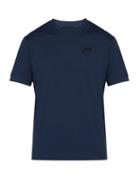 Matchesfashion.com Prada - Conceptual Triangle Logo Cotton Piqu T Shirt - Mens - Mid Blue