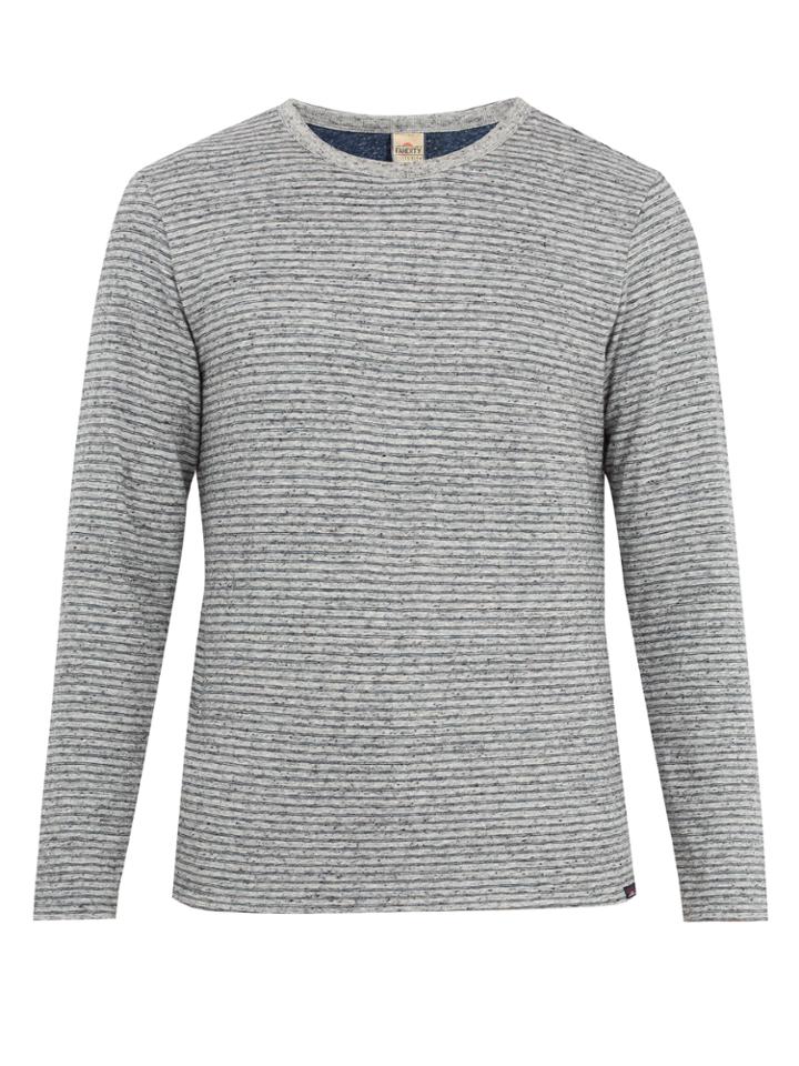 Faherty Reversible Heather Cotton-blend Jersey T-shirt