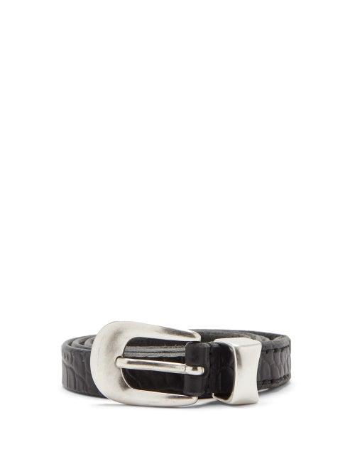 Matchesfashion.com Our Legacy - Crocodile-effect Leather Belt - Mens - Black
