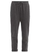 Matchesfashion.com Brunello Cucinelli - Bead Embellished Cashmere Blend Track Pants - Womens - Mid Grey