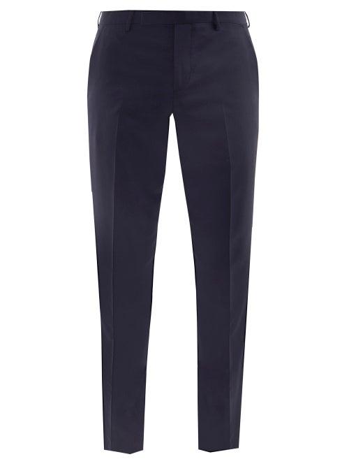 Mens Rtw Paul Smith - Wool-blend Fresco Slim-leg Trousers - Mens - Dark Navy